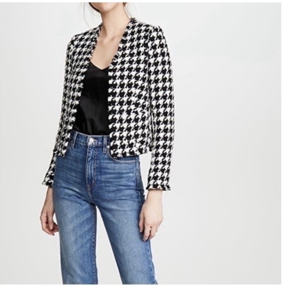 L'Agence Adette Houndstooth Tweed Jacket NWOT - Picture 5 of 10